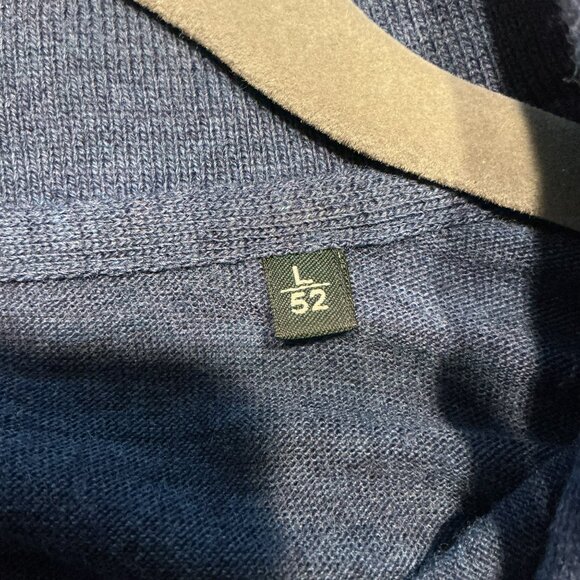 Marbas Merino Wool Long Sleeve Polo Sweater Mens Large 52 Blue Made In Italy - Picture 8 of 12